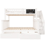 Multifunctional Children's Bunk Bed with Chalkboard and Drawers, 90x200cm and 140x200cm, White