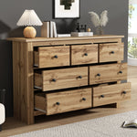 Dining Cabinet, Modern Minimalist Buffet with 7 Drawers, Original Wood
