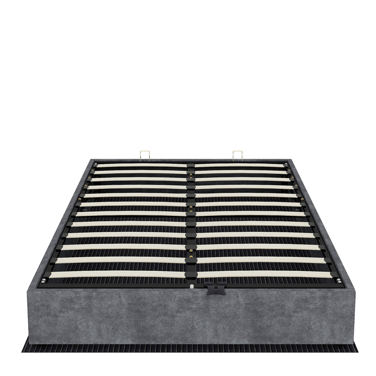 Modern Minimalist Bed Frame 160x200 with Mattress, Gray Velvet