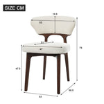 Solid Wood Dining Chairs, Set of 2, Modern Comfortable and Breathable, Light Beige Chenille