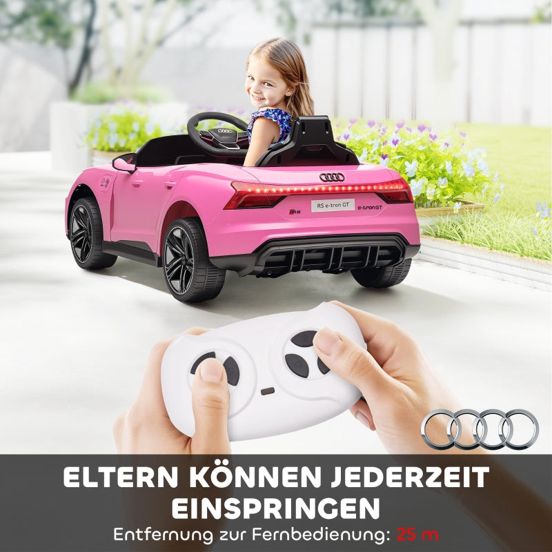 Children's Electric Car 12V with Remote Control, 2 Motors, 4 Suspended Wheels, Pink