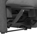Reclining Armchair, Upholstered Lounge Chair Linen Look, Grey