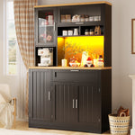 Tall Display Cabinet LED Lighting 104x40x180cm White/Black
