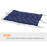 3-Seater Bench Cushion 150x98x8 cm, Outdoor/Indoor Seat Pad with Ties, Dark Blue