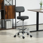 Office Chair, Ergonomic Height-Adjustable with Footrest, Faux Leather Black