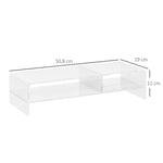 Monitor Stand with Keyboard Compartment 2 Tiers for 24 Inch - Transparent Acrylic