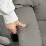 Reclining Armchair with Footstool, Electric Massage Function, Remote Control, Faux Leather Grey