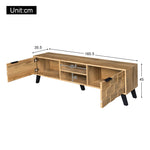 Modern TV Cabinet with 2 Doors, 2 Open Compartments - 160.5 x 35.5 x 45 cm