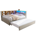 Sofa bed 140*200 Pull-Out 90*190 USB Storage, Light Grey