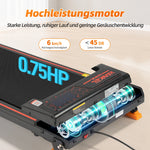Walking Pad Treadmill, 1-6 km/h Electric 2-in-1 with App and LED Display, Incline Adjustment