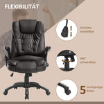 Massage Office Executive Gaming Chair with 6-Point Vibration, Heat Function, Artificial Leather