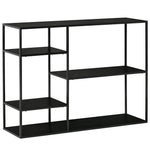Freestanding Bookcase, 5 Open Compartments, Metal, Black