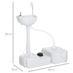 Camping Washbasin 17L Hand Sink Dispenser Outdoor Use, HDPE Light Grey