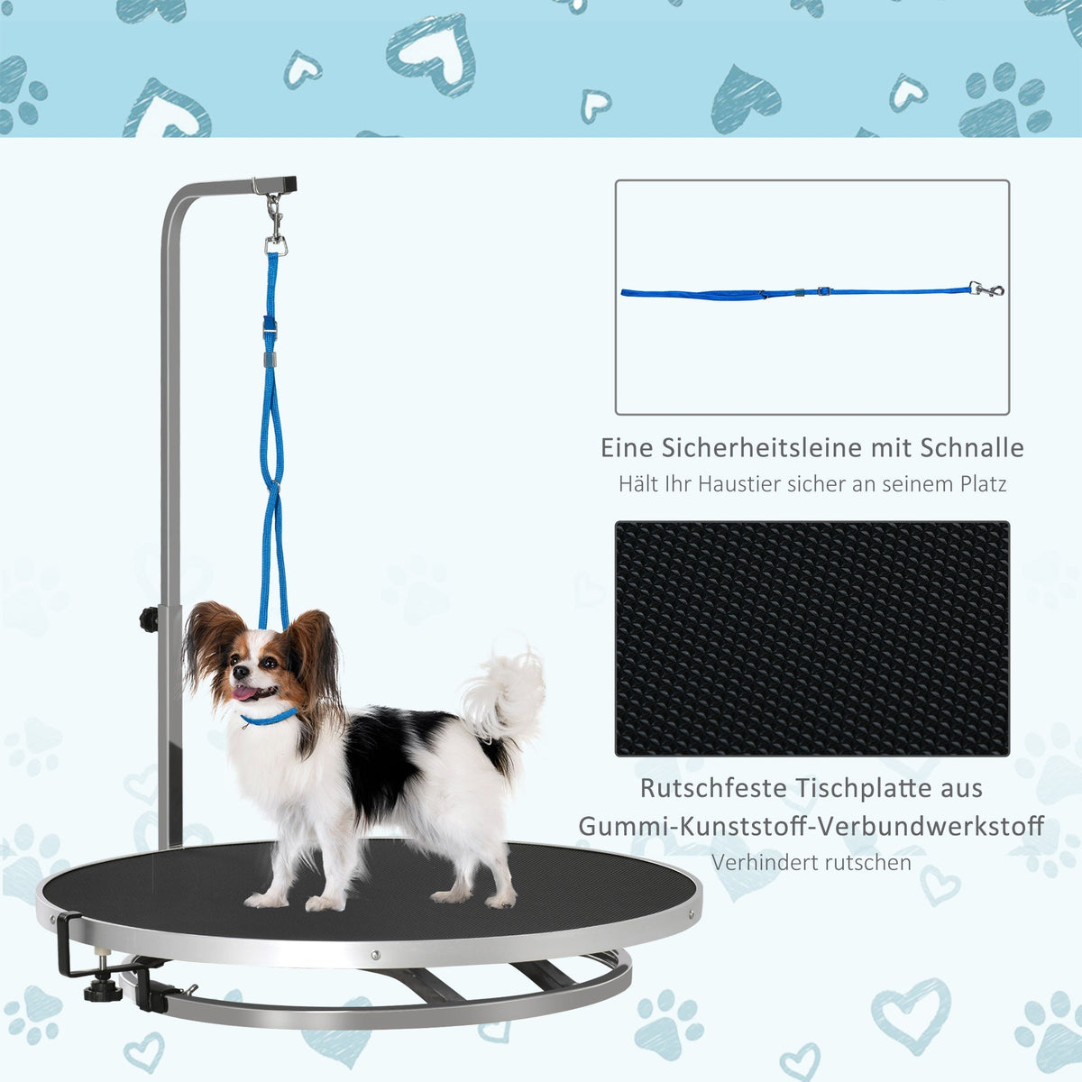 Grooming Table, Adjustable Arm Non-Slip Locking System, Aluminum Alloy