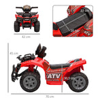 Children's Quad Electric 6V with Forward Function, Music, Red