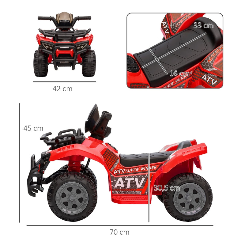 Children's Quad Electric 6V with Forward Function, Music, Red