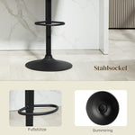 Set of 2 Bar Stools, Swivel Height-Adjustable with Footrest, Linen Dark Grey