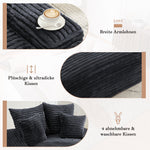 Luxury Cord Sofa, Multifunctional Sofa Bed Space-Saving, Grey