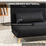 2-in-1 Sleeper Chair Sofa Bed Adjustable Backrest Linen Look
