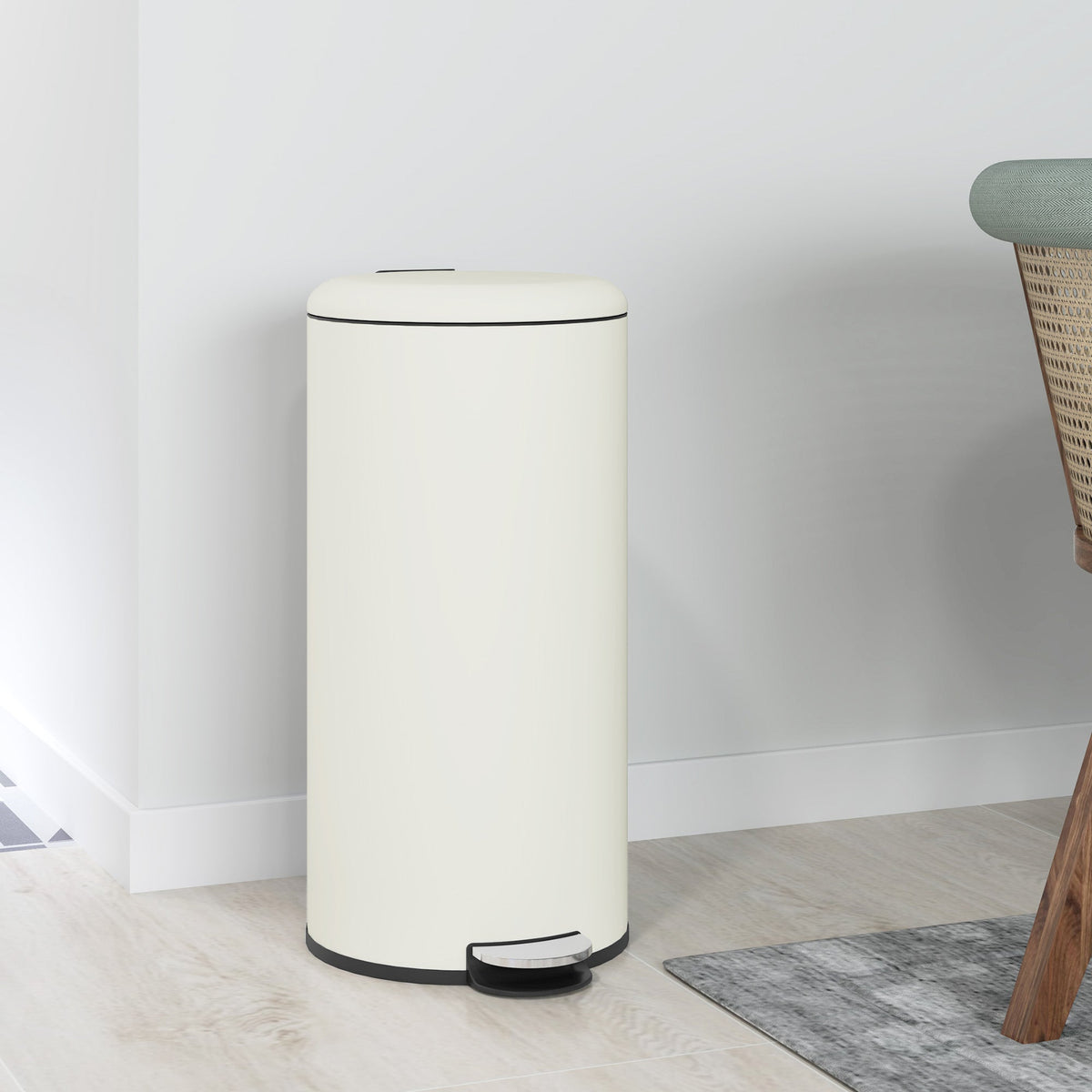 Trash Can 30L Pedal Bin, Inner Bucket, Metal