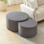 Coffee Table Set, 2-Piece Upholstered Round Foam