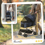 Pet Stroller Cat Buggy, Foldable Lightweight, Oxford Blue