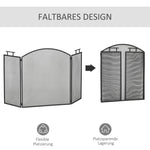Fireplace Guard, Three-Part Foldable Spark, Iron