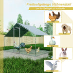 Free-Range Chicken Coop 3x2x2m, Safety Lock, Waterproof PE Cloth, Metal