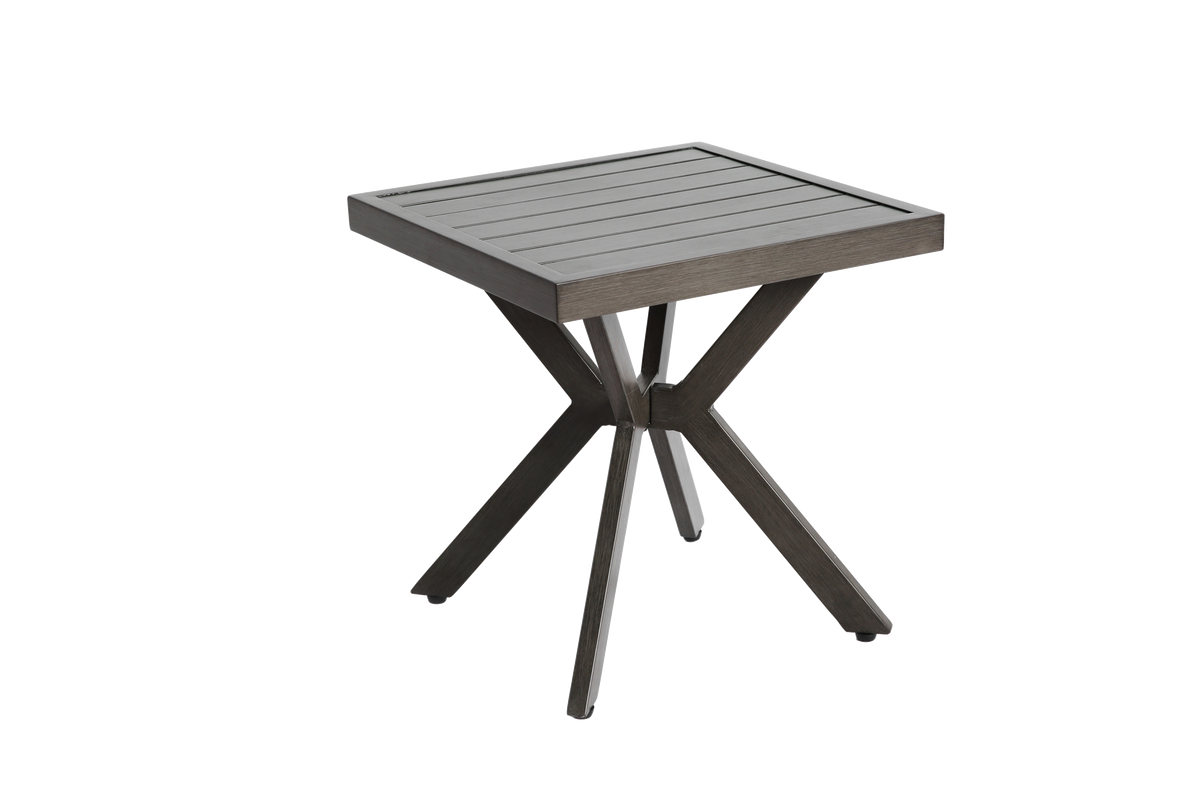 Outdoor Aluminum Square Side Table End Table for Patio, Backyard, Pool, Indoor, Dark Gray