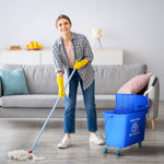 Cleaning Cart, 20L with Spin and Separator, Blue