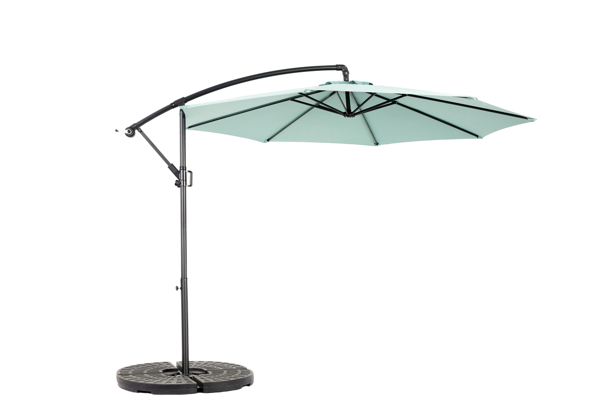 14.8 Ft Double Sided Outdoor Umbrella Rectangular Large with Crank, Light Green