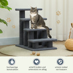 PawHut Pet Stairs 4 Steps for Cats and Dogs, Grey