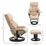 Recliner Chair, Ergonomic Massage with Stool, Beige