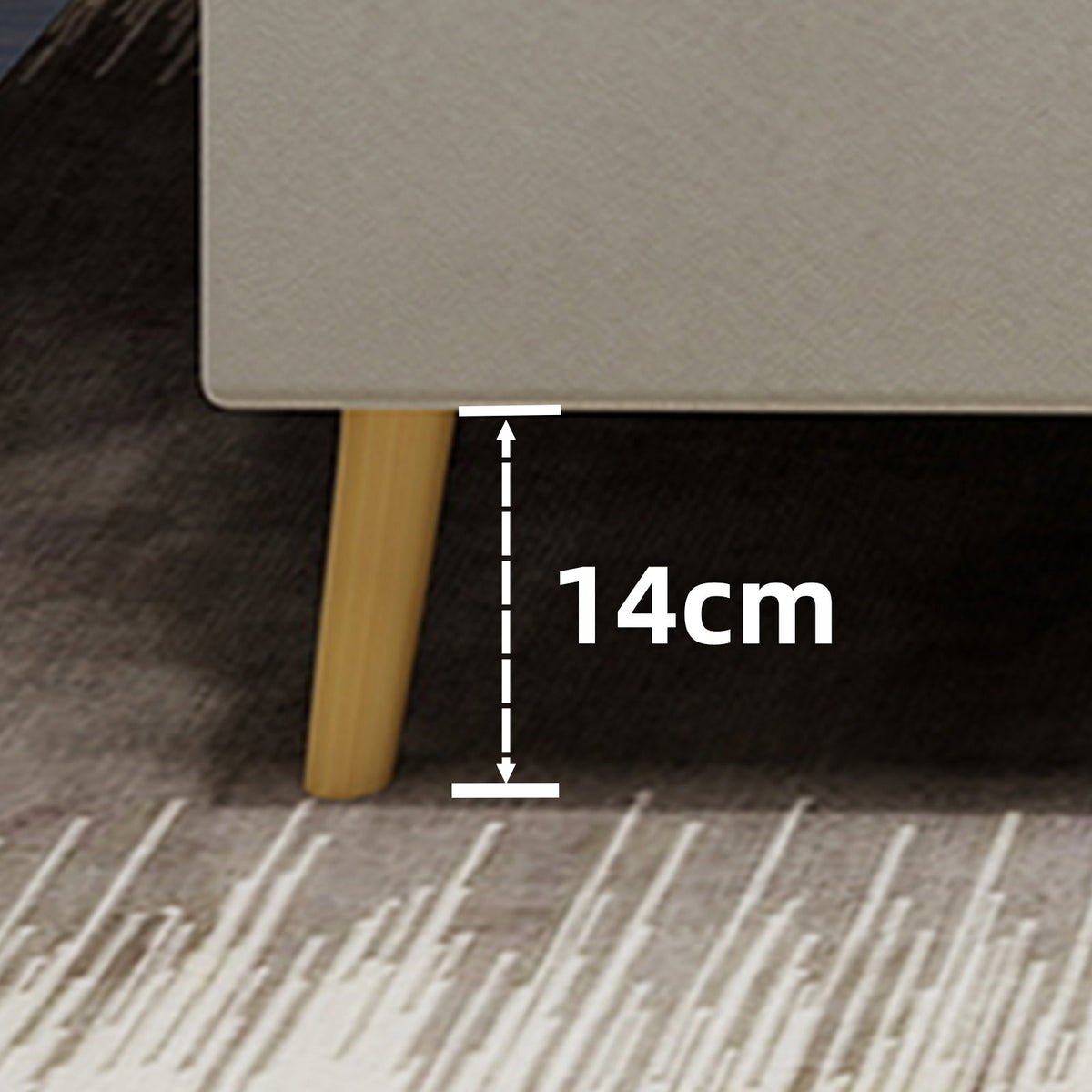 Upholstered Bed, Modern Minimalist LED-backlit Headboard, 160x200 cm, Beige