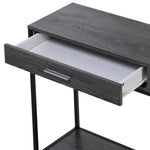 Console Table with 2 Drawers, Lower Shelf, Steel Grey