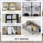 Shelving Unit, 6 Compartments, Wire Mesh Cube, Black