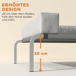 Outdoor Dog Bed, Raised with L-Shaped Cushion for Medium Dogs, Light Grey