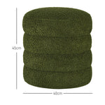 Stool, Round, Teddy Fleece, Green