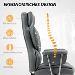 Office Chair Reclining Ergonomic Adjustable Swivel with Footrest Dark Grey