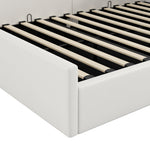 Upholstered Daybed, 140x200 with Under-bed Storage, Beige