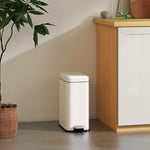 Trash Can 5L Pedal Bin with Inner Bucket, Metal, White