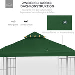 Pavilion Roof Replacement 3x3m Water-Repellent Charcoal Grey Polyester
