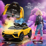 Children's Electric Car with 12V Remote Control and 2 Motors, Yellow