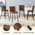 Bar Chair Set 101cm High 2-Piece - Brown Technology Fabric