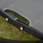 Sun Loungers Set of 2 Ergonomic Recliner Aluminum Texteline Dark Grey