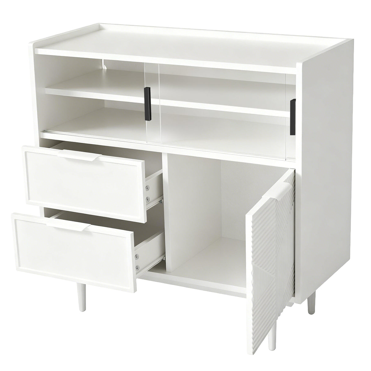 Sideboard 80cm Wide Light Strip Glass Door