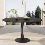 Extendable Oval Dining Table 100/140x100cm Modern - Black