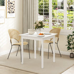 Square Dining Table for 2, 75 x 75 x 76 cm, Wood, White