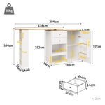 Rotating Bar Table 2 Drawers Sliding Cabinet Open Storage