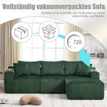Modular Sofa Set Chaise Longue 2-Seater Side Pockets Drink Holders DIY - Corduroy